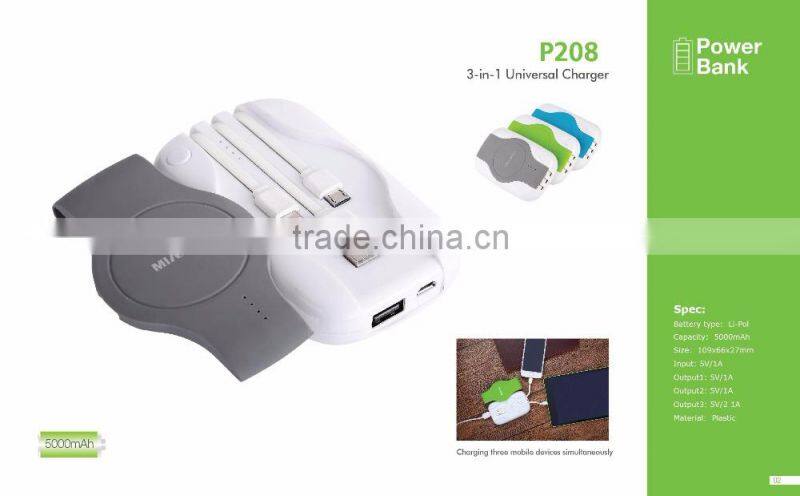 Shenzhen Factory price usb portable power bank, 2000mAh-3000mah power banks with customized capacity and full color logo charger