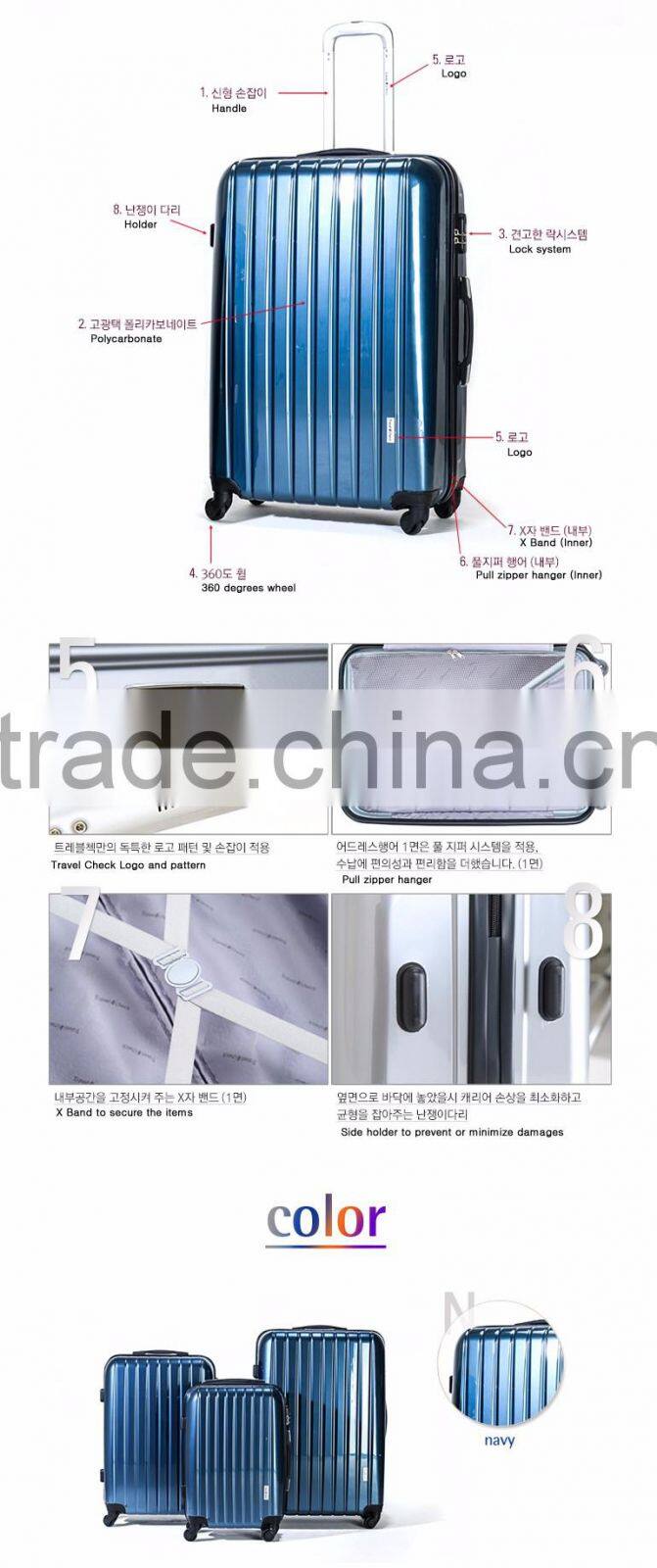 ABS HARDCASE EXPANDABLE SUITCASE LUGGAGE UPRIGHT 20"24"28" 3PCS/SET