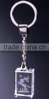 2016 3d laser engraved adorous horse crystal keychain