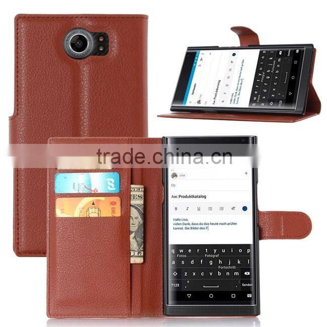 Best for blackberry priv phone case flip wallet case with card slots and phone holder function