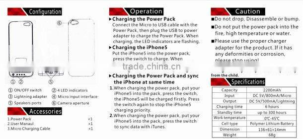 New Arrived Back Clip Power for iPhone 5