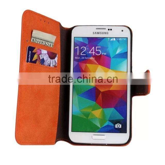 Magnet Leather Flip Case For Samsung Galaxy S5 I9600 , For Samsung S5 Case Leather