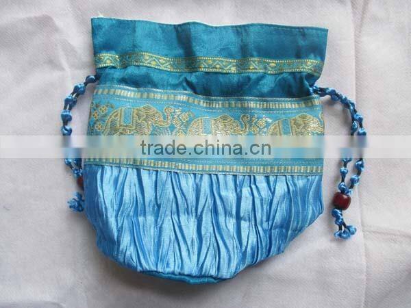 Latest indian cotton silk small bag potli bag