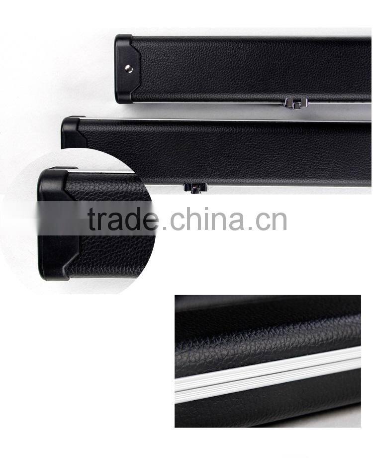 Superior 3/4-pc cue case black leather aluminium snooker pool cue case billiard accessories