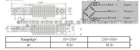 Alloy steel/stainless steel shear beam load cell sensor