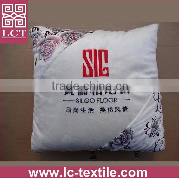 supply Italy imported ink colour never fade supersoft velour fabric embroidery cushion for advertisement(LCTP0096)