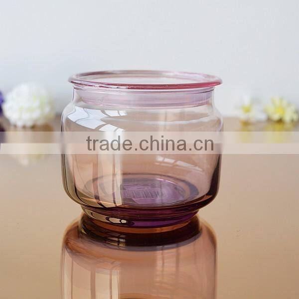 20oz Colored storage glass jar with lid wholesale