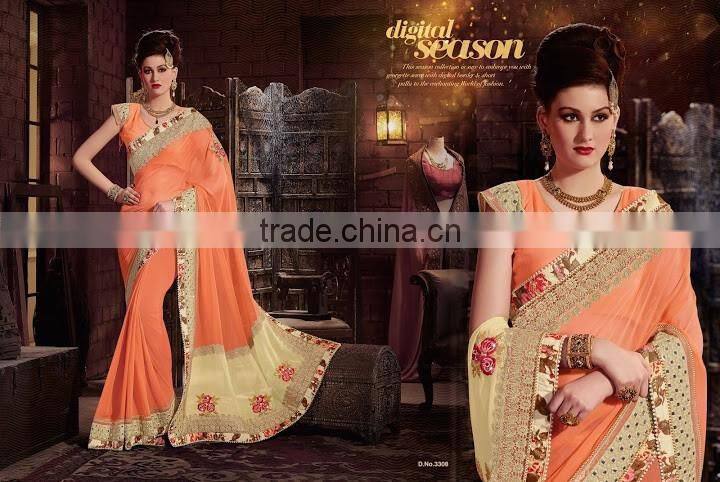 Sea Green Georgette On Net Lehenga Saree