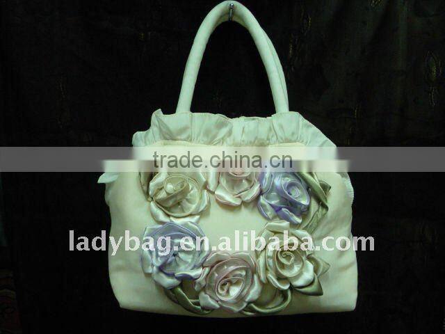 satin flower handbag