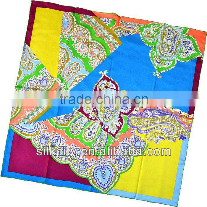 Printing Silk 90*90cm Twill Scarf