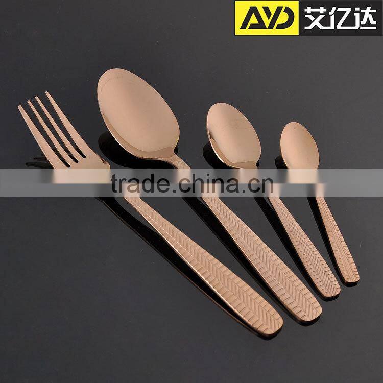gold plated stainless steel spoon set , spoon set