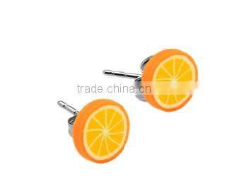 2016 hot sale 316L surgical stainless steel ear studs Fruits wholesale body piercing jewelry