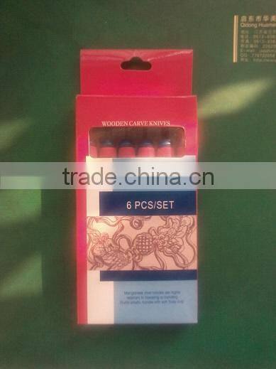 plastic handle wood carving knife set