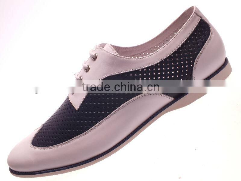 Fashion men casual flat leather shoe with lace 2014