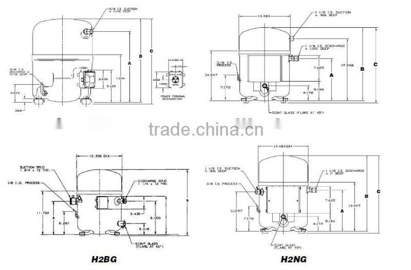 Bristol Cold Room Compressor Unit H23A623DBLA,bristol refrigeration compressor low price,575V,3P,50HZ/60HZ