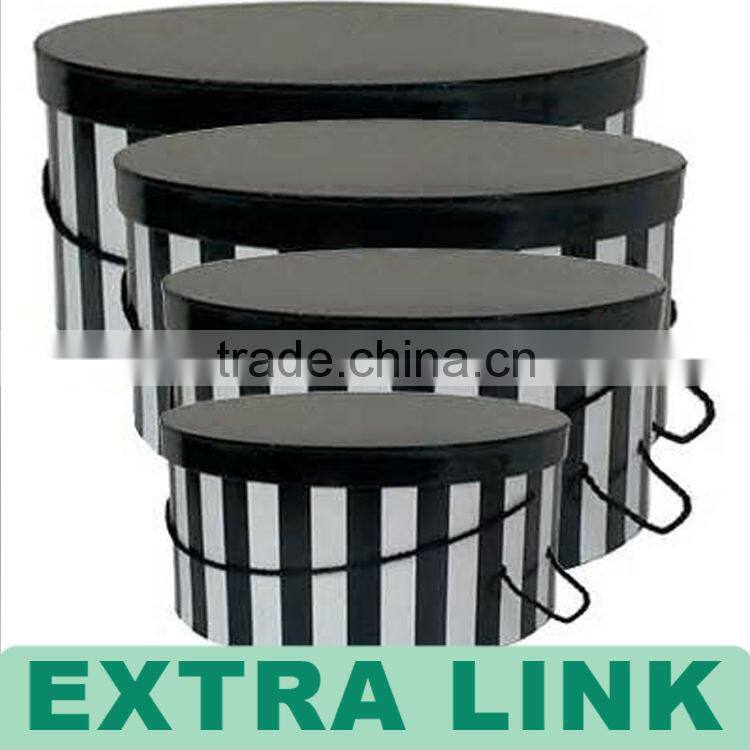 New Design Handmade Recycle Customized round hat boxes with lids