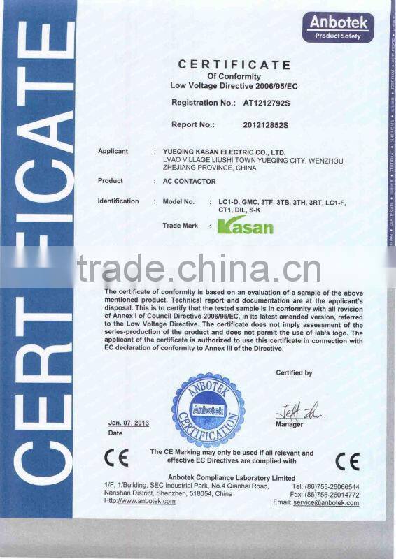 Motor Controler electric AC Contactor with 85%silver contact