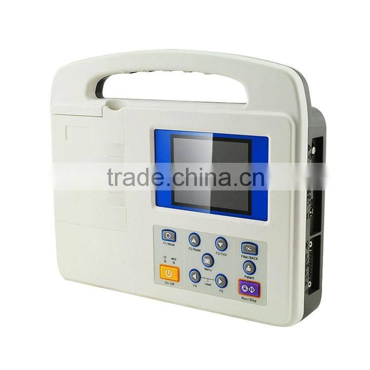 Professional Manual/Auto/Arrhythmia analysis modes 12 lead One channel digital portable ECG machine with high resolution