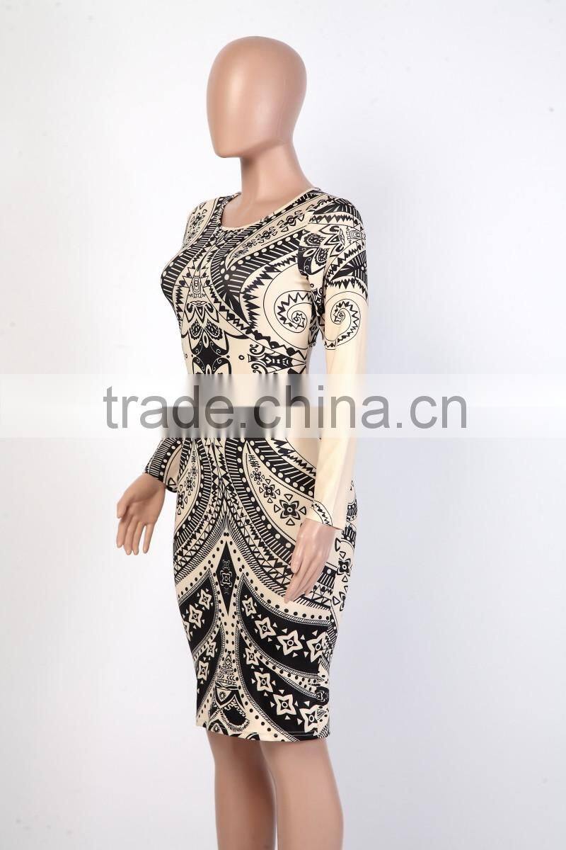 Bonvatt 2017 Women Long Sleeve Fall Dress 2016 Sexy Club Dress Slim Pencil Midi Bodycon Vestidos Party