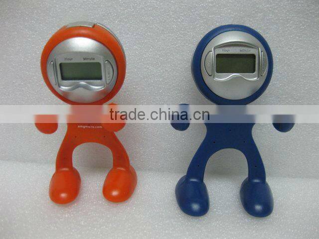 promotional item gift clocks Flexible little man shape small digital clock