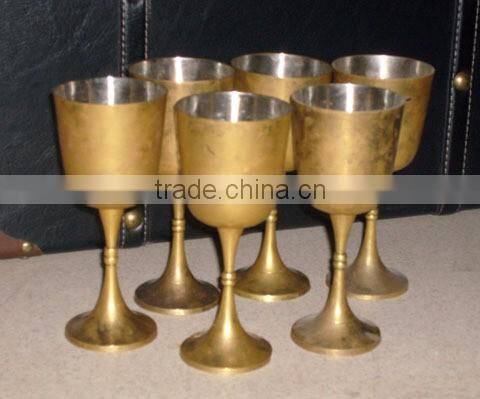 BPA FREE 100% PURE COPPER WINE GOBLET GLASSES, EMBOSSED DESIGN SOLID COPPER MARTINI