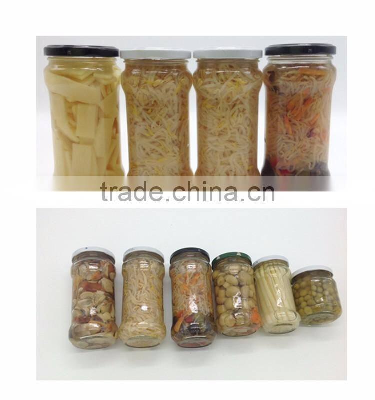 Seasoned food canned mixed vegetables in glass jar