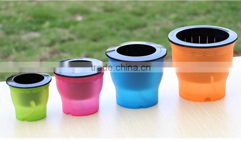 mini decorated fancy cute self watering flower pot