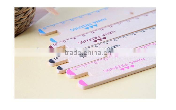 hot Simple cartoon animal shaped wooden students ruler