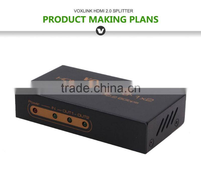 Voxlink HDMI 2.0HDR 1x2 HDMI splitter (4K/60Hz/ HDCP2.2)US