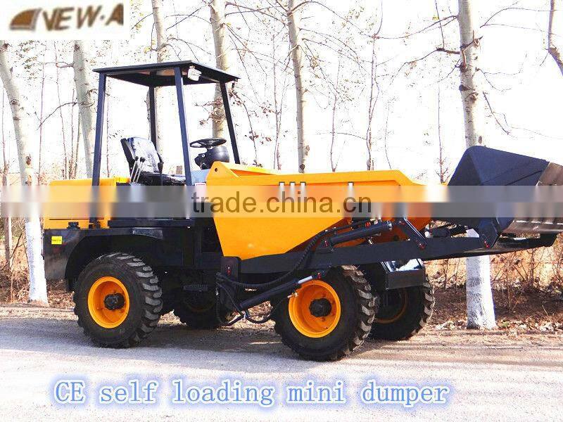 Best seller CE 2Ton self loading mini dumper 4x4