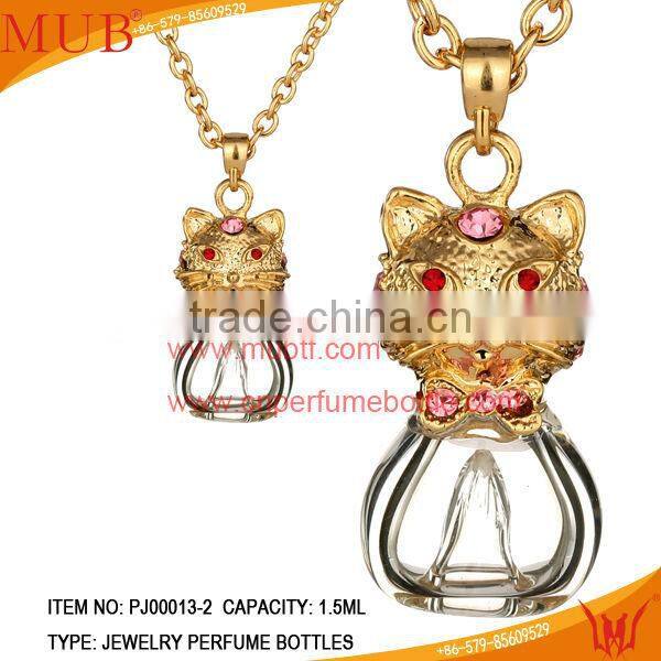 CAT shape Jewelry Pendant Glass Perfume bottle jewelry
