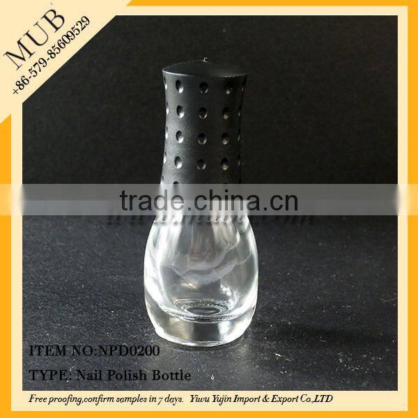 skull empty nail polish glass bottle with brushes Glass