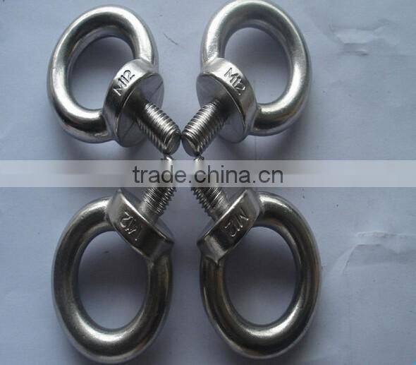 Factory manufacturer SS304 AISI316 din580 din582 lifting eye bolt and nut