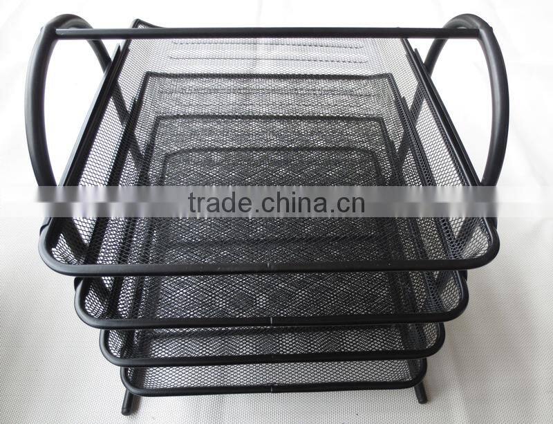 Mesh 4 Tier Document Desk Organizer Tray For Home And Office