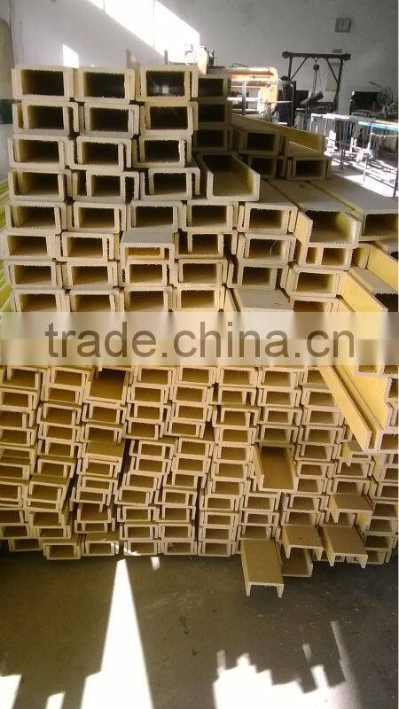 Yellow C-Channel FRP Pultruded Profiles