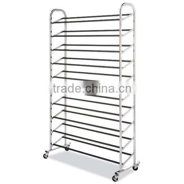 customized multi-tier floor-standing supermarket shoe display stand