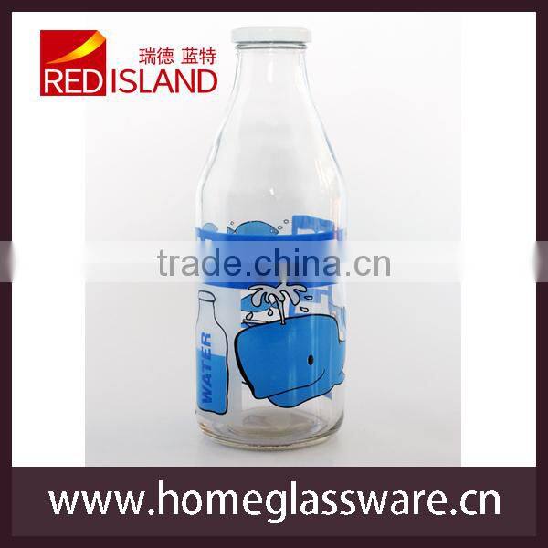 1000ML Printed Glass Milk Bottle