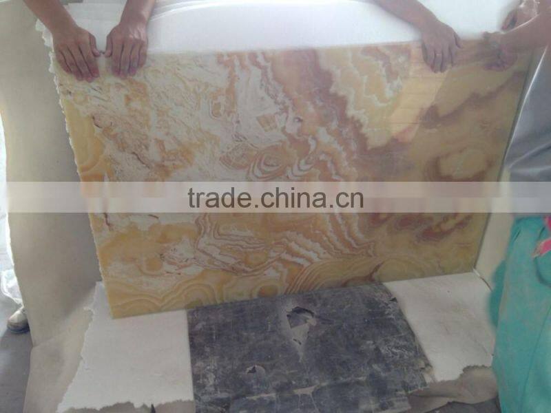 green onyx backlight with glass for wall panel bar top