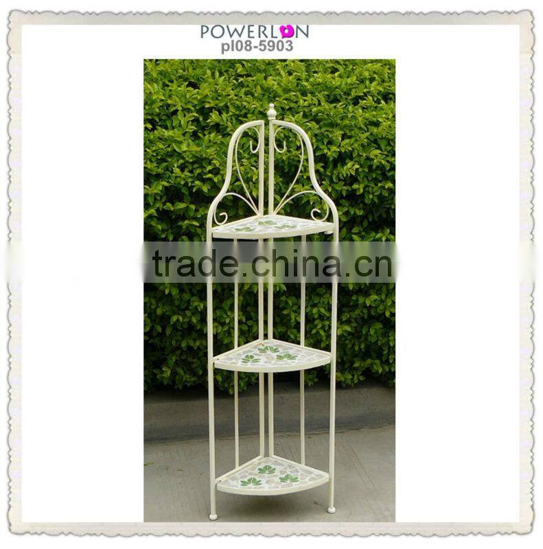 2015 New Design Antirust 3-tier wooden Folding Shelf