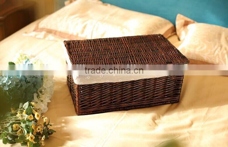Handmade brown wicker hamper wholesale wicker clothes hamper