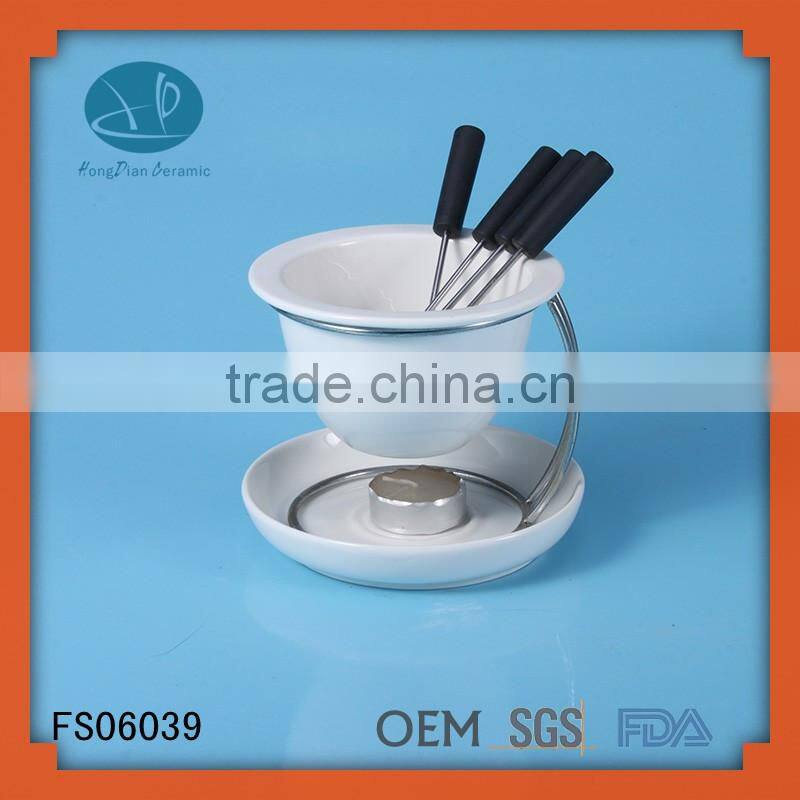 Best selling products ceramic fondue set,Cooking Tools,hot pot,Fondue Sets Cheese Tools Type and Ceramic Material mini fondue se
