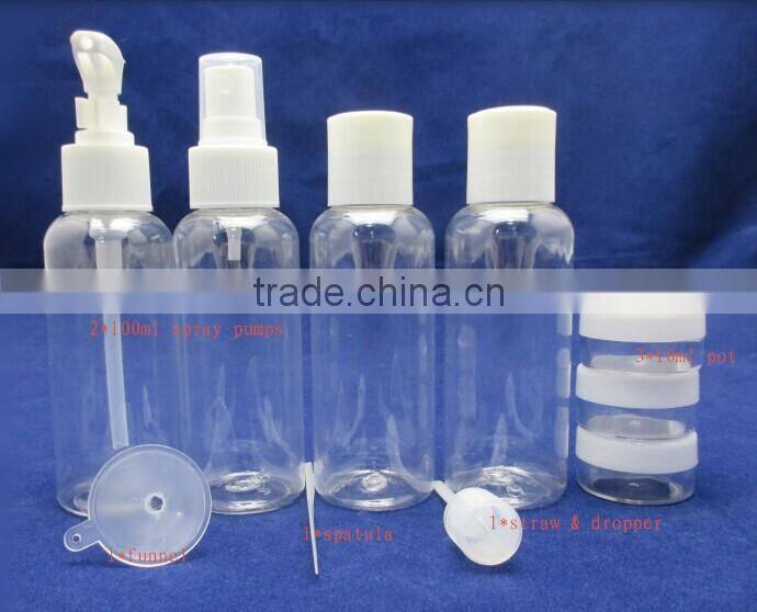 10pcs traveling bottle sets transparent bottle sets for women