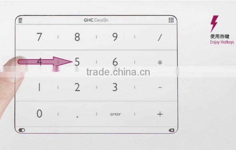 Ultra-Thin Smart Number Keypad For Macbook, Intelligent Touch Glass Keyboard, Thin Small Transparent Calulator Numberpad