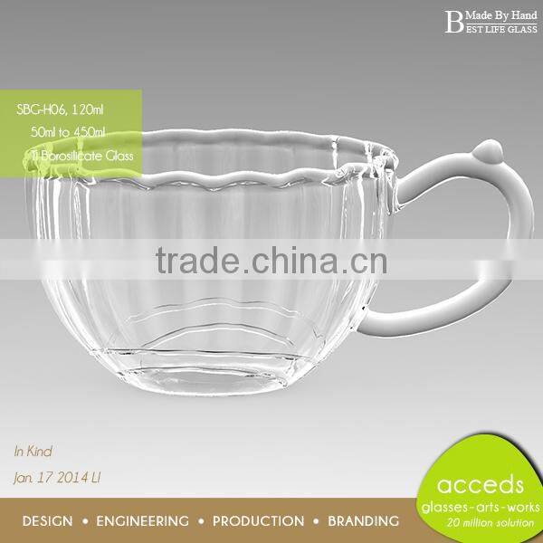 Professional Made by Hand Design Creative Ripple Glass Cup