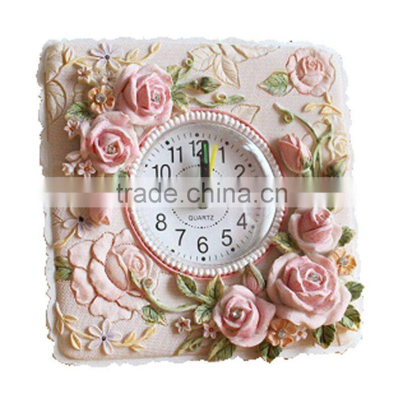 resin Petite Floral rose Alarm Clock/table alarm clock/rose desk clock