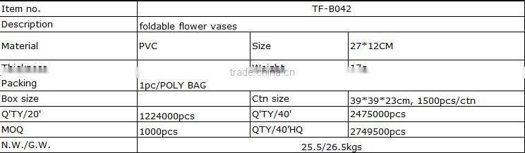 plastic folding vase/folding flower vase/plastic flower vase