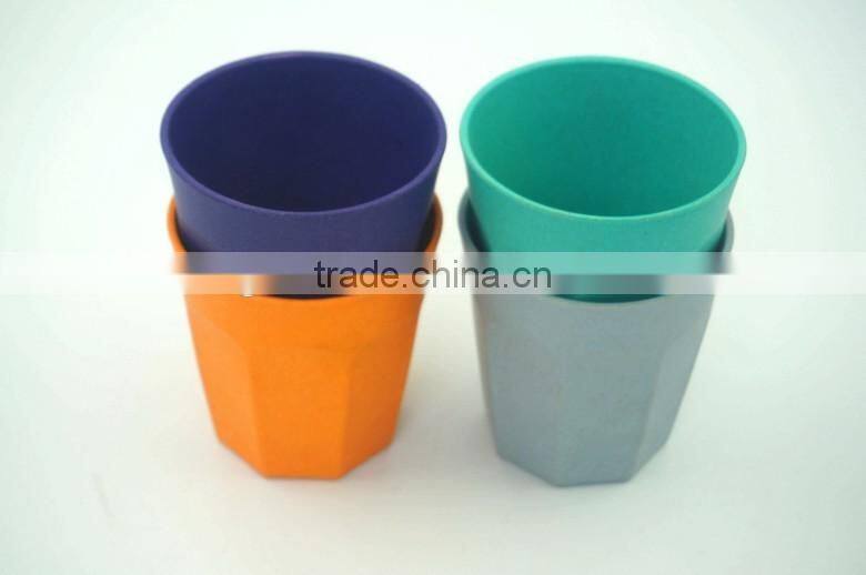 eco friendly and biodegradable bamboo fiber colour drinking cup