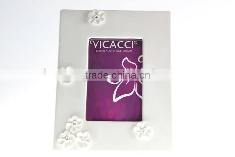 Hot Sale Polyresin Shinny Black And White Photo Frame Made with Swarovski Elements