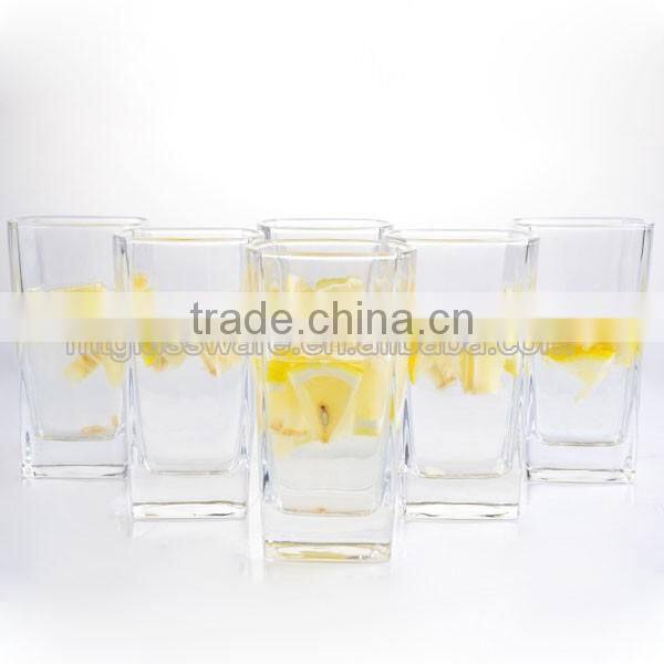 square shaped glass highball