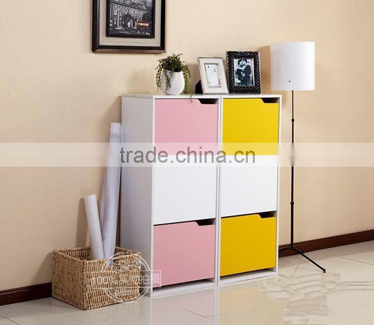 colorful entrance wooden tall shoe cabinet